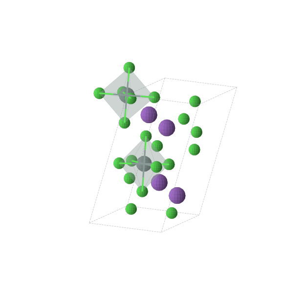 Crystal structure of Cl12K4Sn2 (monoclinic, P21/c (No. 14))