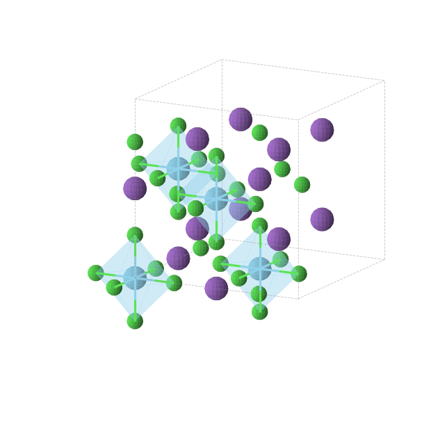 Crystal structure of Cl6K3La (cubic, Fm-3m (No. 225))