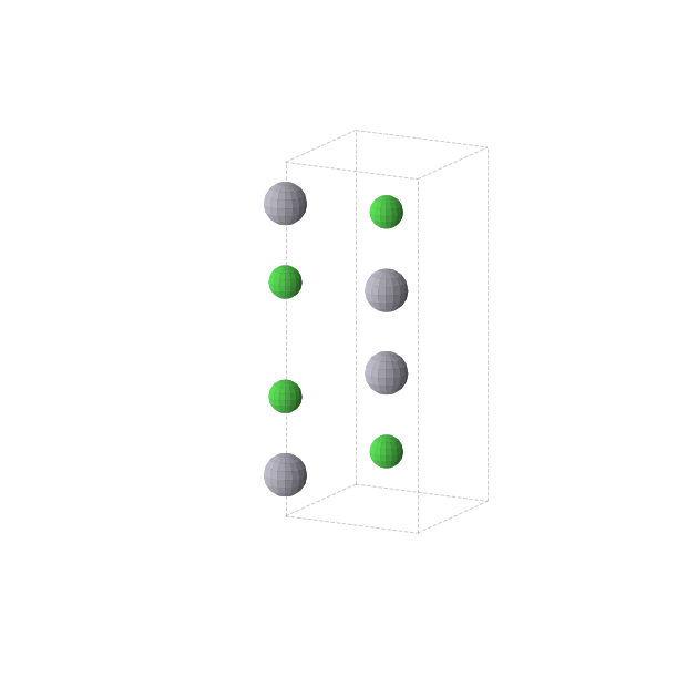 Crystal structure of HgCl (tetragonal, I4/mmm (No. 139))