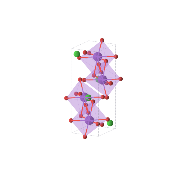 Crystal structure of KClO3 (orthorhombic, Pnma (No. 62))