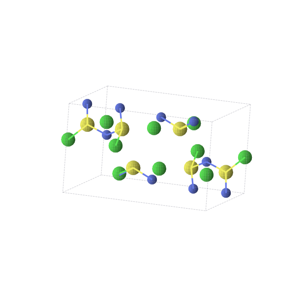 Crystal structure of SNCl (monoclinic, P21/m (No. 11))