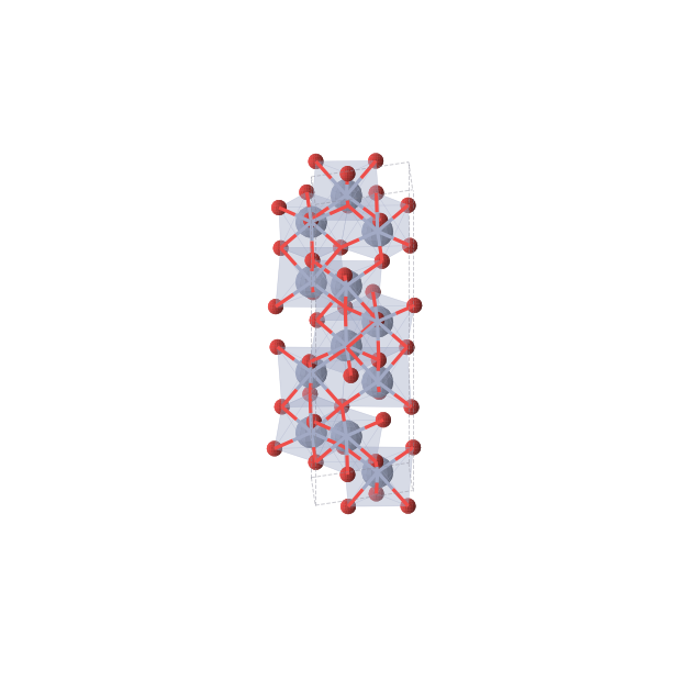 Crystal structure of Cr2O3 (trigonal, R-3c (No. 167))