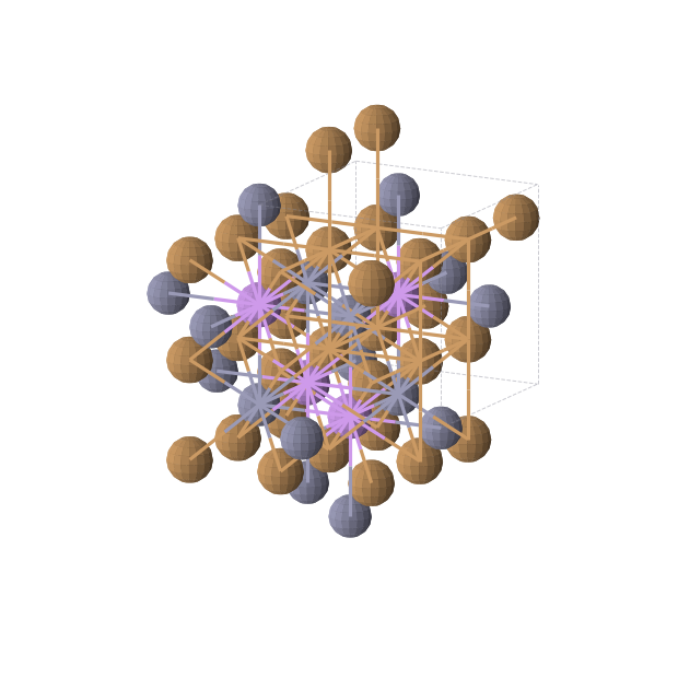 Crystal structure of LiZnCu2 (cubic, Fm-3m (No. 225))