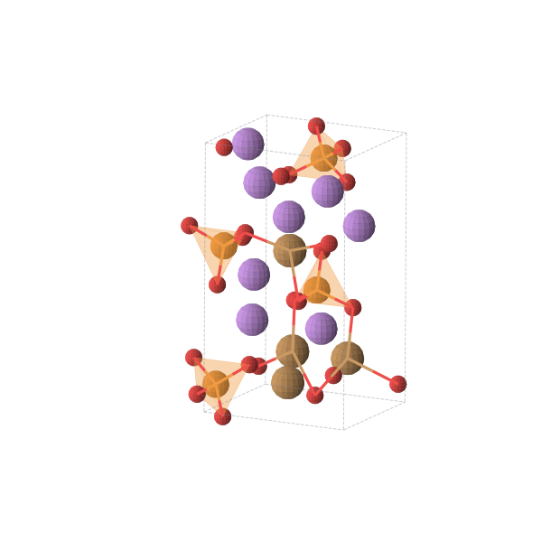 Crystal structure of Li2CuPO4 (monoclinic, Pm (No. 6))