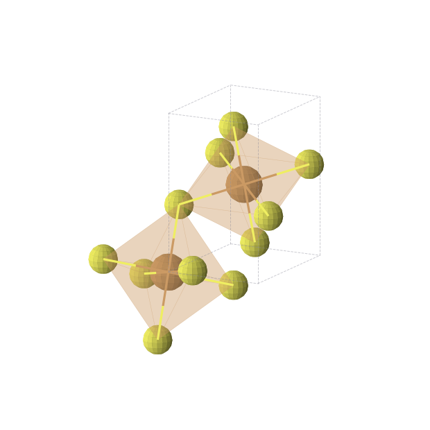 Crystal structure of CuS2 (orthorhombic, Pnnm (No. 58))