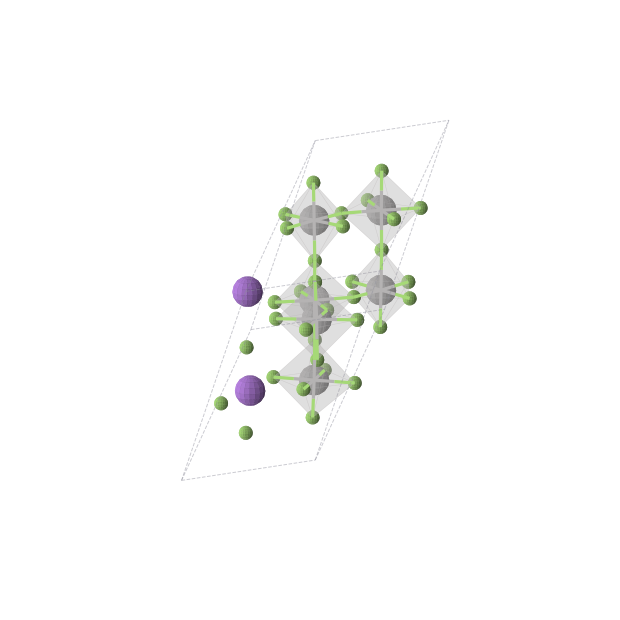 Crystal structure of NaV3F10 (monoclinic, Cc (No. 9))