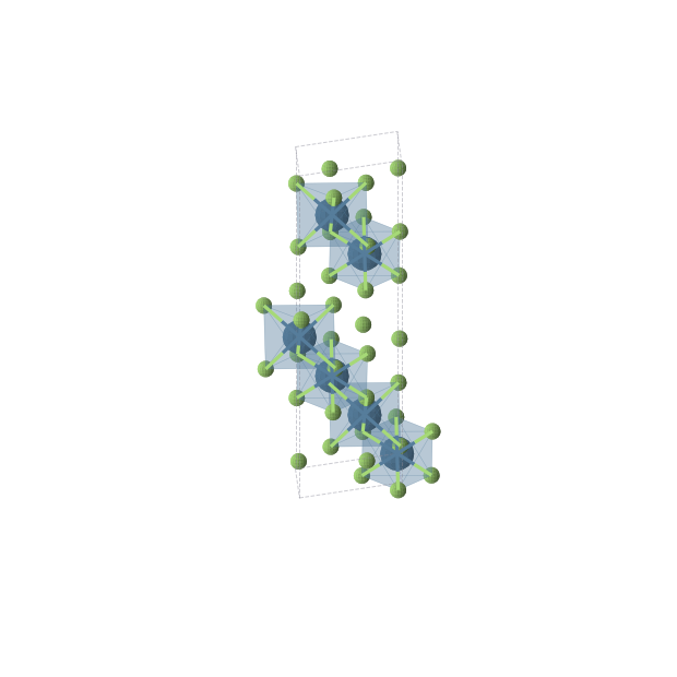 Crystal structure of IrF3 (trigonal, R-3c (No. 167))
