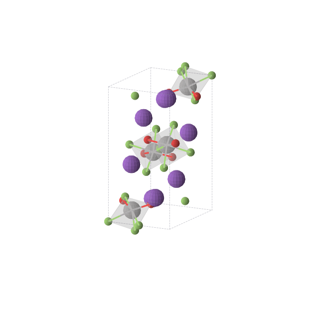Crystal structure of K2VO2F3 (orthorhombic, Pnma (No. 62))