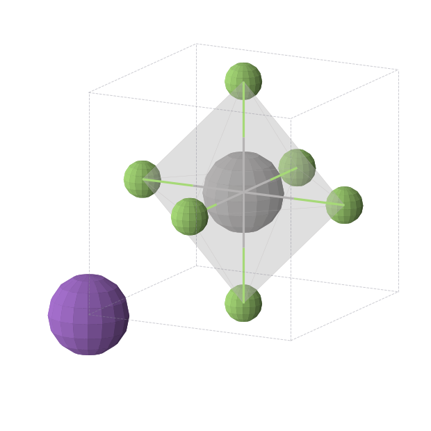 Crystal structure of F3KV (cubic, Pm-3m (No. 221))