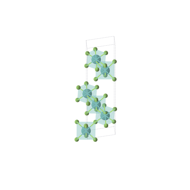 Crystal structure of MoF3 (trigonal, R-3c (No. 167))
