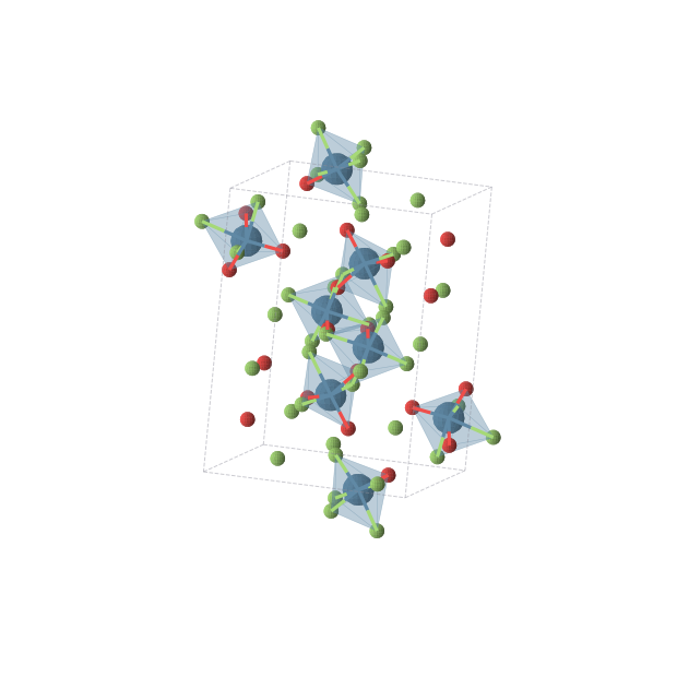 Crystal structure of OsO2F3 (monoclinic, P21/c (No. 14))
