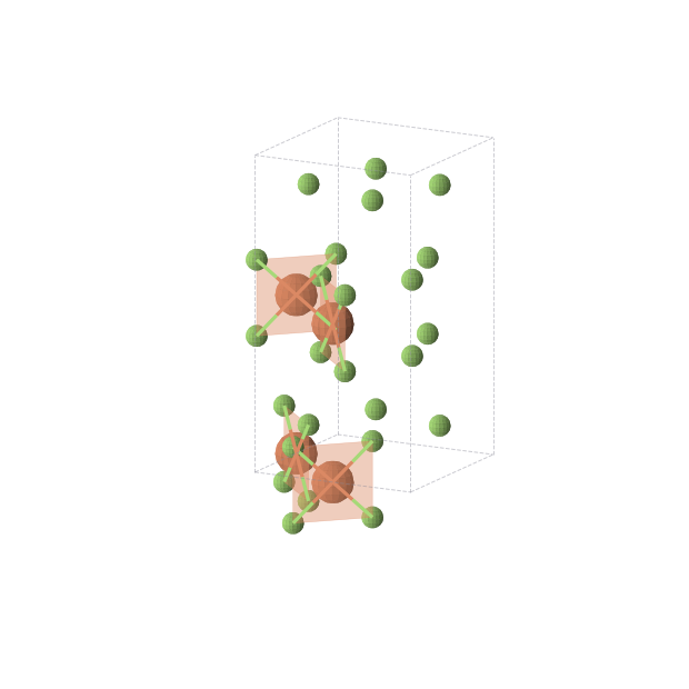 Crystal structure of FeF4 (tetragonal, I4/mcm (No. 140))