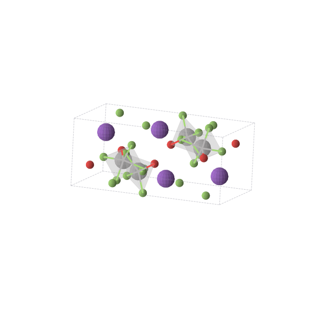 Crystal structure of KVOF4 (monoclinic, P21/c (No. 14))