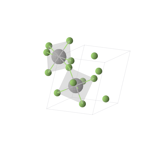 Crystal structure of VF4 (monoclinic, P21/c (No. 14))