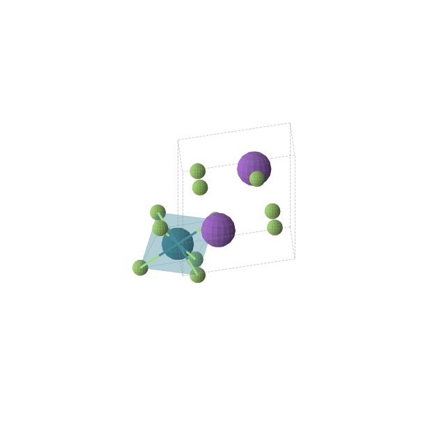 Crystal structure of K2PdF6 (trigonal, P-3m1 (No. 164))