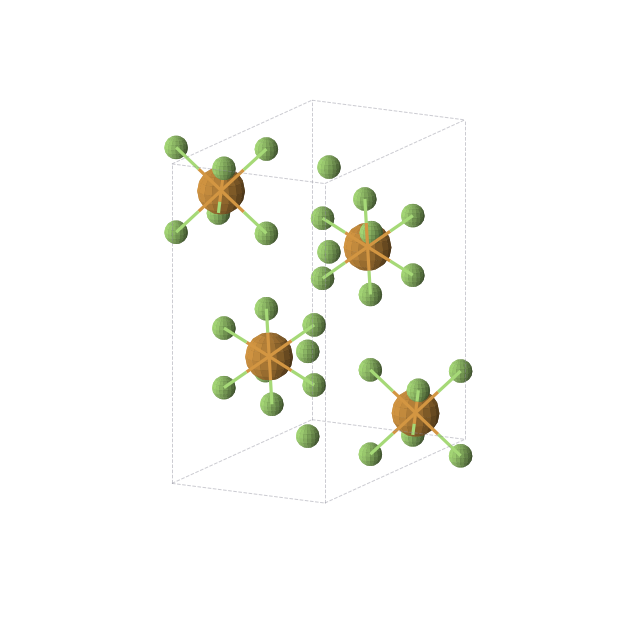 Crystal structure of TeF6 (orthorhombic, Pnma (No. 62))