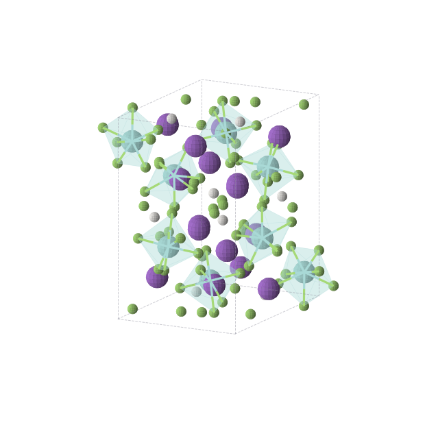 Crystal structure of F56H8K16Zr8 (orthorhombic, Pbca (No. 61))