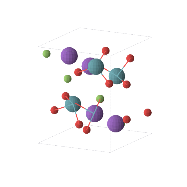 Crystal structure of F4K4O12Xe4 (orthorhombic, Pna21 (No. 33))