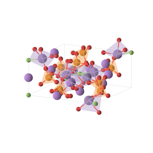 Crystal structure of Li5Mn4P4O16F (tetragonal, I-4 (No. 82))