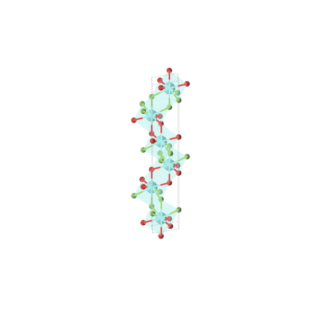 Crystal structure of YOF (trigonal, R-3m (No. 166))