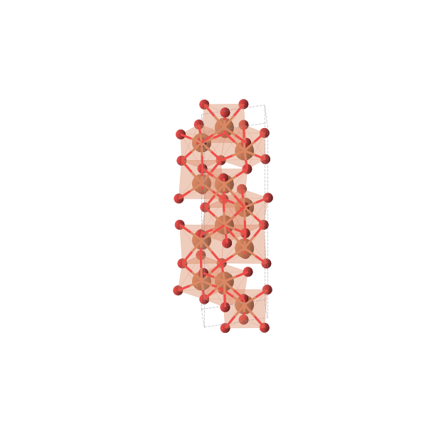 Crystal structure of Fe2O3 (trigonal, R-3c (No. 167))