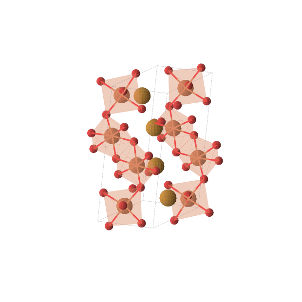 Crystal structure of Fe8O20Te4 (monoclinic, P21/c (No. 14))