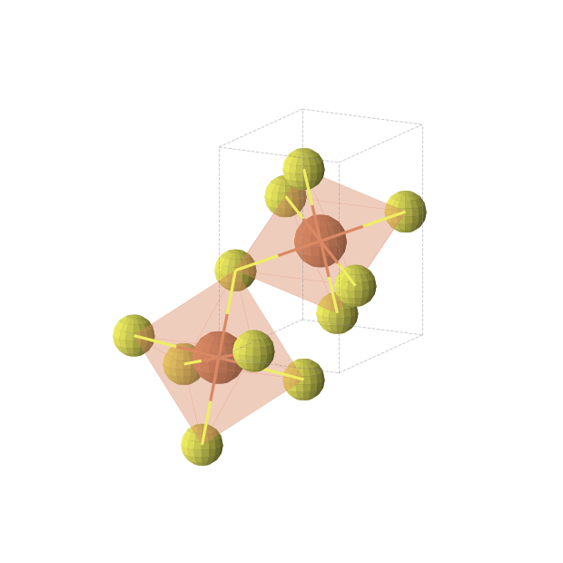 Crystal structure of FeS2 (orthorhombic, Pnnm (No. 58))