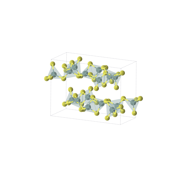 Crystal structure of GeS2 (monoclinic, P21/c (No. 14))