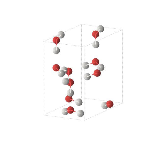 Crystal structure of H2O (orthorhombic, Cmc21 (No. 36))