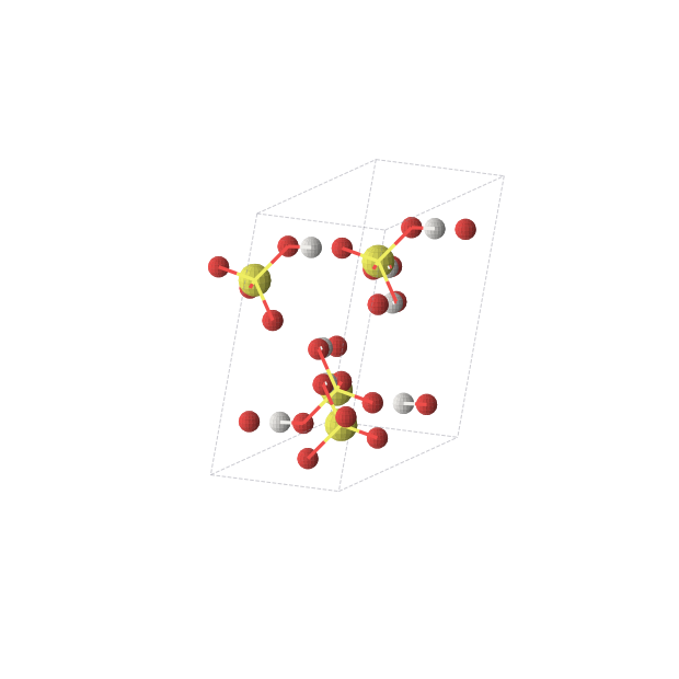 Crystal structure of H2SO4 (monoclinic, C2/c (No. 15))