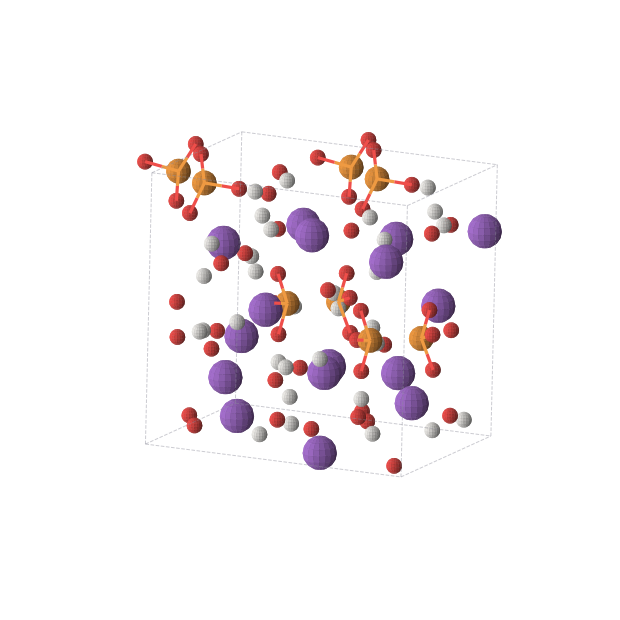 Crystal structure of H16K8O20P4 (monoclinic, Cc (No. 9))