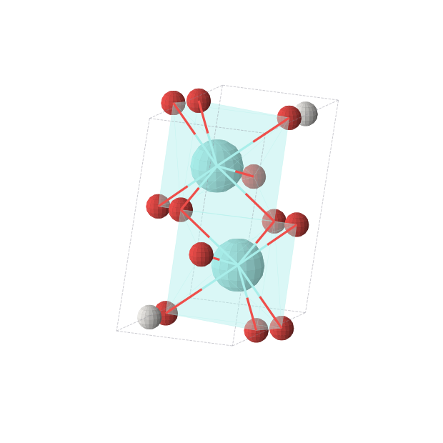 Crystal structure of YHO2 (monoclinic, P21/m (No. 11))