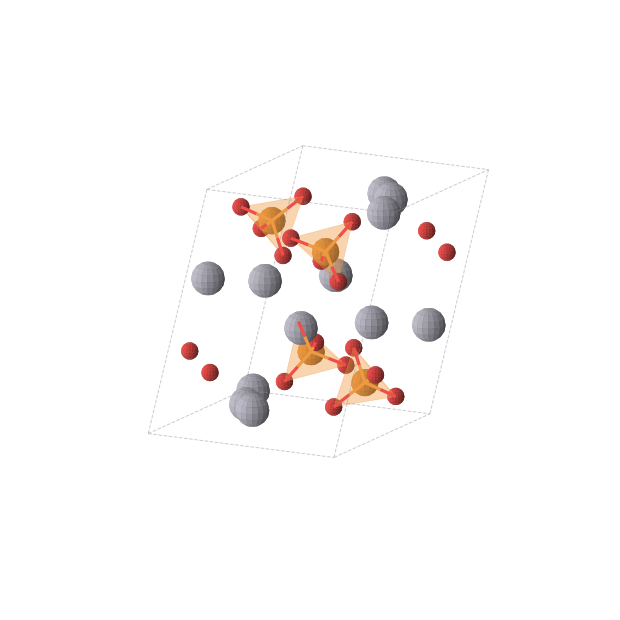 Crystal structure of Hg3PO4 (monoclinic, P21/c (No. 14))