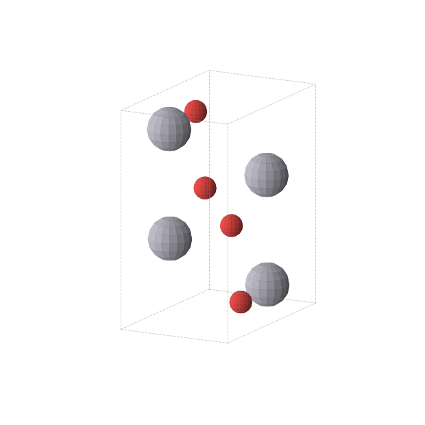 Crystal structure of HgO (orthorhombic, Pnma (No. 62))