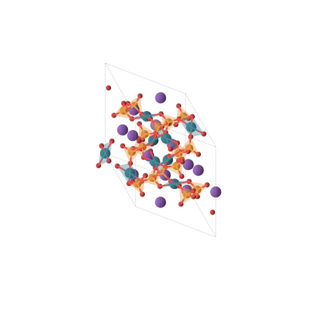 Crystal structure of K14O56P16Pd9 (monoclinic, Cm (No. 8))
