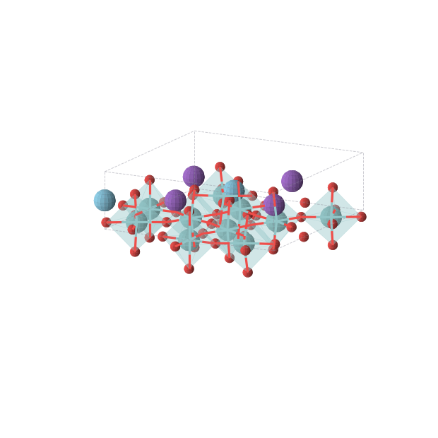 Crystal structure of K4La2Nb10O30 (tetragonal, P4/mbm (No. 127))