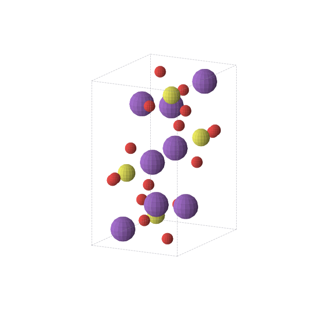 Crystal structure of K2SO4 (orthorhombic, Pnma (No. 62))