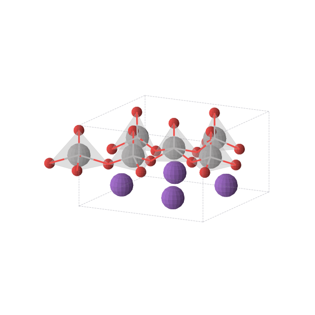 Crystal structure of K2V3O8 (tetragonal, P4bm (No. 100))