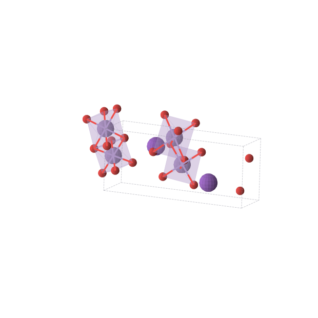 Crystal structure of KMn2O4 (monoclinic, P21/m (No. 11))
