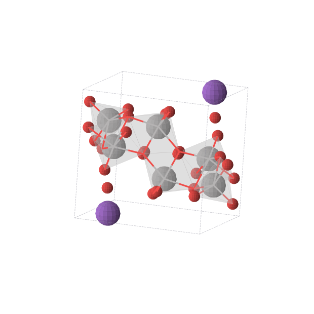 Crystal structure of K2O16V6 (monoclinic, P21/m (No. 11))