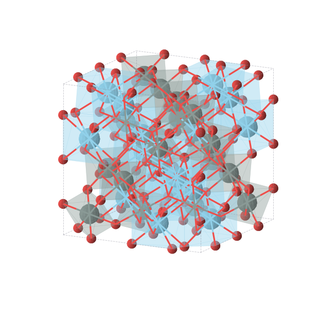 Crystal structure of La4O14Sn4 (cubic, Fd-3m (No. 227))