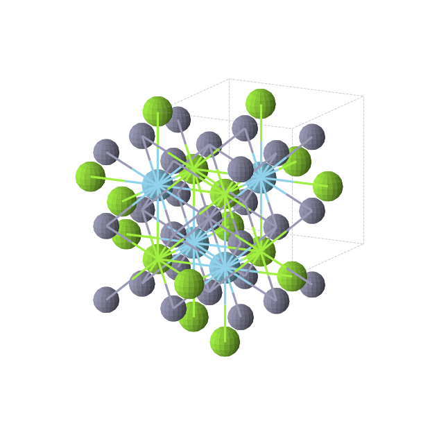Crystal structure of LaMgZn2 (cubic, Fm-3m (No. 225))