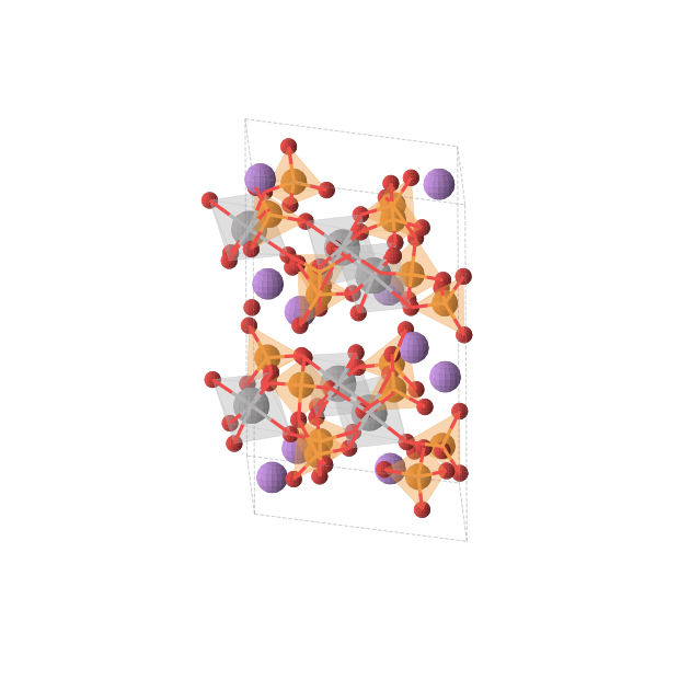 Crystal structure of Li5O29P8V3 (triclinic, P1 (No. 1))