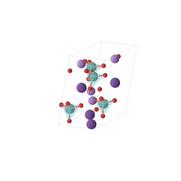 Crystal structure of Li2Mo2O8Rb2 (monoclinic, Cc (No. 9))