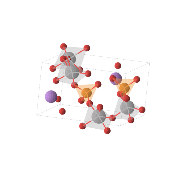 Crystal structure of LiV2PO7 (monoclinic, P21 (No. 4))