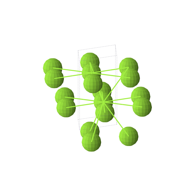 Crystal structure of Mg (hexagonal, P63/mmc (No. 194))