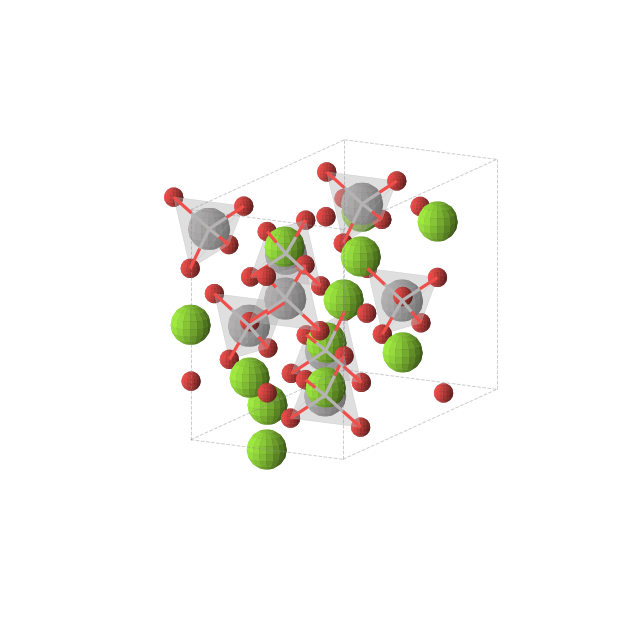 Crystal structure of Mg3V2O8 (orthorhombic, Cmce (No. 64))
