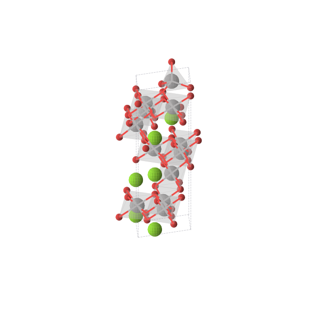 Crystal structure of MgV2O4 (trigonal, P3m1 (No. 156))
