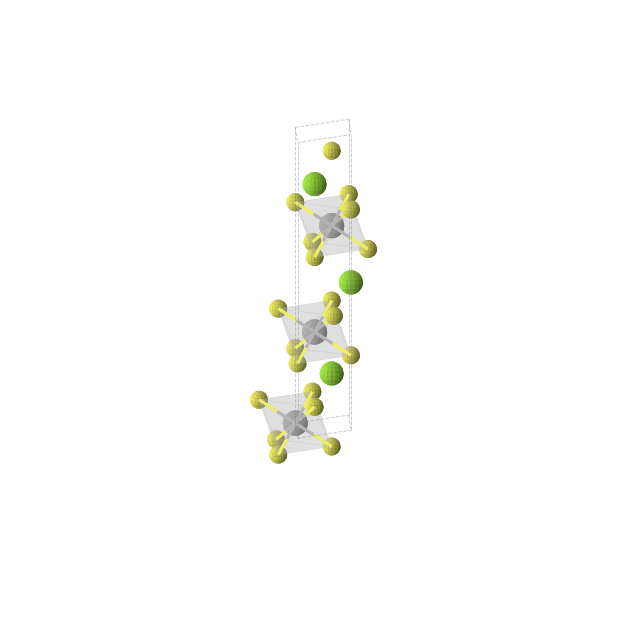 Crystal structure of MgVS2 (cubic, F-43m (No. 216))