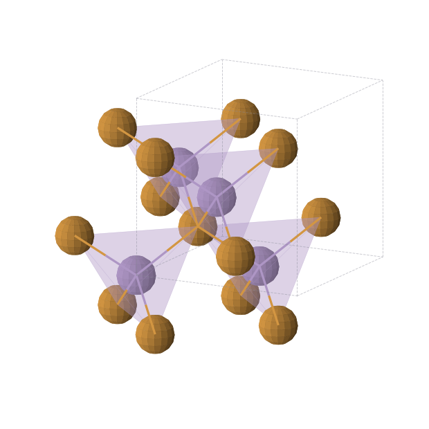 Crystal structure of MnTe (cubic, F-43m (No. 216))